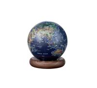 Gingko AtlasGlobe Lamp with Wooden Walnut Base, LED Lights, Touch Control Button, Dimmable Brightness, USB-C Charging, Packed in Premium Gift Box (Dark Blue, Mini)