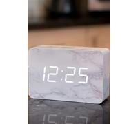 Gingko Design Brick Click Clock Marble with White LED Gingko Design White