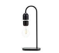 Gingko Design Evaro Light Bulb Lamp, Filament Warm Yellow Bulb, Minimalist, Modern Smart Levitating Desk 12V-1A AD Adapter Included, Touch Control Engraved Button, Premium Gift Box(Black) (G029)
