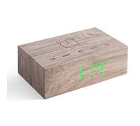 Gingko Design G003A12 Alarm Clock, Wood, Ash, One size