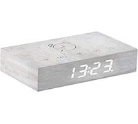 Gingko Design G003W13 Alarm Clock, Wood, White Birch, Full