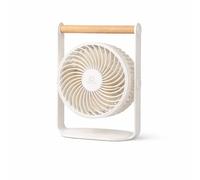 Gingko Lyra Portable Fan - Lunar White USB Rechargeable Desk Fan with Wooden Handle, 360° Adjustable Quiet Cooling Fan, 3 Speeds + Natural Wind Mode for Home, Office & Travel