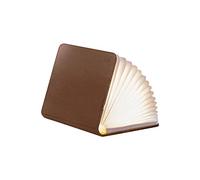 Gingko LED Mini Smart Book Desk Light with Natural Leather Effect Finish, Rechargable with Micro USB Charger, Brown Leather