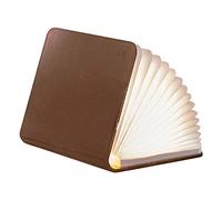 Gingko LED Smart Book Desk Light with Natural Leather Effect Finish, Rechargeable with Micro USB Charger, Brown Leather, one Size