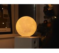 Gingko Smart LunaSpin Lamp with Wooden Walnut Base, LED Lights, Touch Control Button, Remote Control Dimmable Brightness, USB-C Charging, Packed in Premium Gift Box (Large)