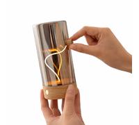 Gingko Solis Drift Light - White Ash Wood LED Ambient Lamp, Interactive Magnetic Mood Light, Sculptural Bedside Lamp, USB Rechargeable Modern Home Décor Light