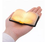 Gingko Super Mini Smart Book Light - Palm Edition (Space Black) | USB-C Rechargeable Portable LED Book Light, Foldable Magnetic Design, Warm Ambient Reading Lamp