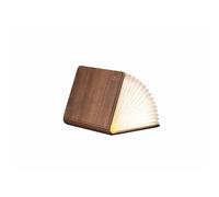 Gingko Super Mini Smart Book Light - Palm Edition (Walnut Finish) | USB-C Rechargeable Portable Ambient LED Book Light, Warm Glow, Pocket-Sized Design