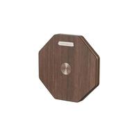 Gingko Twist Hexagon Lamp with Wooden Walnut and Black ABS Base with Tyvek Paper, LED Lights, Touch Control Button, Dimmable Brightness, USB-C Charging, Packed in Premium Gift Box (Walnut)
