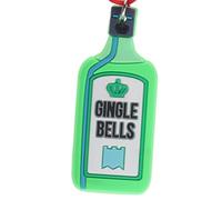 Gingle Bells Gin Bottle Fun Hanging Christmas Tree Decoration Silicone Ornament Novelty Bauble - Stocking Filler - Secret Santa - Colourful Multicoloured - Small Gift - Funny