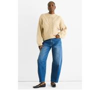 Gini London Beige Chunky Knit Oversized Knit Jumper Beige