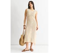 Gini London Beige Crochet Knit Bodycon Midi Dress Beige 14