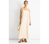 Gini London Beige Strappy Cross Back Airflow Oversized Dress Beige