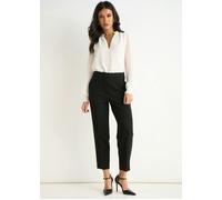 Gini London Black Ankle Grazer Cigarette Tailored Trousers - UK 12 / US 8 / EU 40