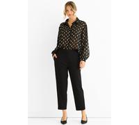 Gini London Black Chiffon Foil Jacquard Sheer Shirt Black M/L