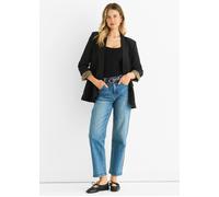 Gini London Black Contrast Animal Edge To Edge Blazer Black