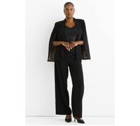 Gini London Black Contrast Animal Lining Tailoring Cape Blazer Black 10