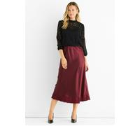 Gini London Black High Neck Jersey Lace Loose Fit Blouse - UK 12 / US 8 / EU 40