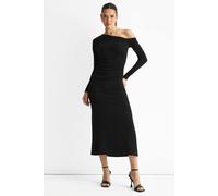 Gini London Black Hot Fix Studded Jersey Midi Dress Black 14
