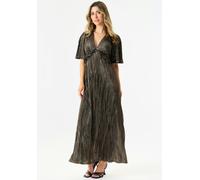 Gini London Black Metallic Plisse Maxi Dress - UK 8 / US 4 / EU 36