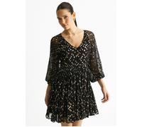 Gini London Black Multicolored Polka Dot Tiered Dress - UK 14 / US 10 / EU 42