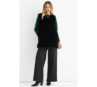 Gini London Black No Cut Faux Gilet Fur Sleeveless Jacket Black