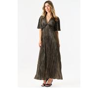Gini London Black Occassion Metallic Plisse One Shoulder Black