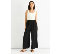 Gini London Black Paperbag Waist Wide Leg Trousers - UK 10 / US 6 / EU 38