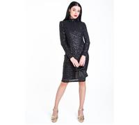 Gini London Black Sequin High Neck Bodycon Dress Black 8