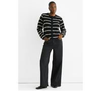 Gini London Black Stripe Boucle Recycle Knit Cardigan - M-L (UK 12-14/US 8-10/EU 40-42)