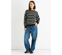 Gini London Black Stripe Chunky Knit Oversized Jumper - S-M (UK 8-10/US 4-6/EU 36-38)