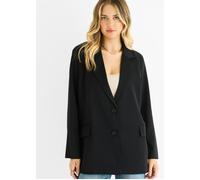 Gini London Black Tailoring Oversized Draped Blazer - Black - S-M (UK 8-10/US 4-6/EU 36-38)