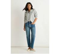 Gini London Blue Gingham Textured Check Peter Pan Collared Shirt - UK 16 / US 12 / EU 44