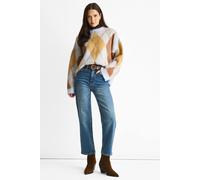 Gini London Blue Mid Rise Straight Leg Jeans Blue