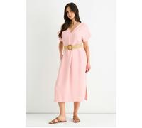 Gini London Blush Air Flow Belted Oversized Dress - Blush - M-L (UK 12-14/US 8-10/EU 40-42)
