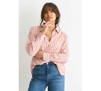 Gini London Blush Stripe Viscose Oversized Shirt - L-XL (UK 14-16/US 10-12/EU 42-44)
