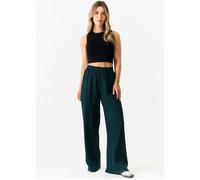 Gini London Bottle Green Textured Elastic Waist Pull On Trousers Bottle Green M/L