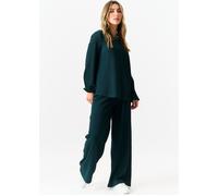 Gini London Bottle Green Textured Long Sleeves Oversized Top Bottle Green M/L