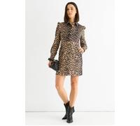 Gini London Brown Animal Print Military Mini Dress Brown 10