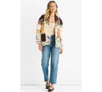 Gini London Chocolate Water Print Lightweight Quilted Jacket Chocolate