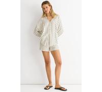 Gini London Cream Long Sleeve Batwing Stripe Shirt Cream