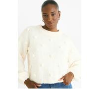 Gini London Cream Wool Mix Oversized Knit Jumper - L-XL (UK 14-16/US 10-12/EU 42-44)