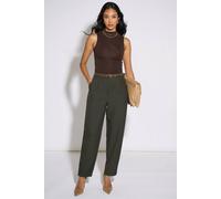 Gini London Dark Green Tapered Belted Trouser Dark Green