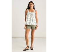 Gini London Green Spot Cami Smock Top In White White