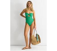 Gini London Green Twist Front Textured Swimsuit Green