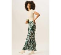 Gini London Green Zebra Bias Maxi Skirt - UK 10 / US 6 / EU 38