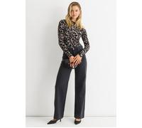 Gini London Grey Animal Print Jersey Slash Neck Top In Light Grey Light Grey 10