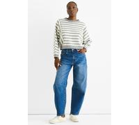 Gini London Grey Contrast Stripe Loose Fit Knit Jumper Grey