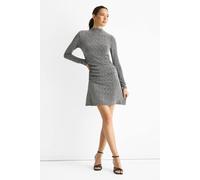 Gini London Grey High Neck Stud Hot Fix Stretchy Mini Dress Grey