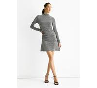 Gini London Grey High Neck Stud Hot Fix Stretchy Mini Dress - UK 14 / US 10 / EU 42